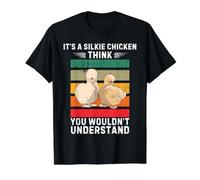 Vintage Es Un Pollo Silkie Piensa Que No Entenderías Camiseta gráfica económica, Hombre, Negro, L