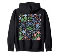 Vintage Escandinavo Folk Art Nórdico Flores Hygge Floral Sudadera con Capucha