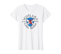 Vintage Escocia Celta Nación EST. 843 Camiseta gráfica económica, Mujer, Blanco, XL