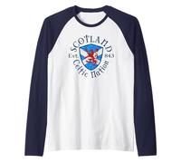 Vintage Escocia Celta Nación EST. 843 Camiseta Manga Raglan