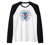 Vintage Escocia Celta Nación EST. 843 Camiseta Manga Raglan