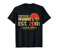 Vintage Est 2001 Limited Edition Classic 2001 Retro Birthday Camiseta