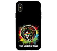 Vintage Esta Corona Es Queer Afro Negro Gay Orgullo LGBTQ Mujeres Carcasa para iPhone X/XS