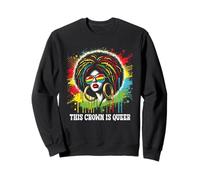 Vintage Esta Corona Es Queer Afro Negro Gay Orgullo LGBTQ Mujeres Sudadera