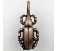 Vintage - Estiércol para tiradores de gabinete Beetle/peltre acabado de latón negro/bronce en oro/aleación de zinc antiguo de 68 mm - Longitud de montaje de un solo agujero plateado/(negro mate)