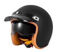 Vintage Estilo Cascos De Moto Jet con Visera Solar 3/4 Casco Abiertos De Moto For Hombres Y Mujeres ECEDOT Homologado Scooter Cascos Half-Helmet Casco Motocicleta 12,XL:61-62CM