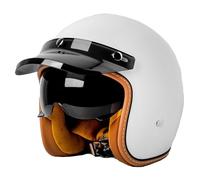 Vintage Estilo Cascos De Moto Jet con Visera Solar 3/4 Casco Abiertos De Moto For Hombres Y Mujeres ECEDOT Homologado Scooter Cascos Half-Helmet Casco Motocicleta 15,XXL:63-64CM