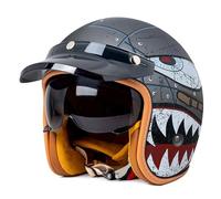 Vintage Estilo Cascos De Moto Jet con Visera Solar 3/4 Casco Abiertos De Moto For Hombres Y Mujeres ECEDOT Homologado Scooter Cascos Half-Helmet Casco Motocicleta 10,XL:61-62CM