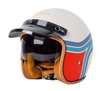 Vintage Estilo Cascos De Moto Jet con Visera Solar 3/4 Casco Abiertos De Moto For Hombres Y Mujeres ECEDOT Homologado Scooter Cascos Half-Helmet Casco Motocicleta 21,XXL:63-64CM