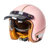 Vintage Estilo Cascos De Moto Jet con Visera Solar 3/4 Casco Abiertos De Moto For Hombres Y Mujeres ECEDOT Homologado Scooter Cascos Half-Helmet Casco Motocicleta 1,L:59-60CM