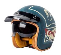 Vintage Estilo Cascos De Moto Jet con Visera Solar 3/4 Casco Abiertos De Moto For Hombres Y Mujeres ECEDOT Homologado Scooter Cascos Half-Helmet Casco Motocicleta 11,XL:61-62CM