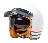 Vintage Estilo Cascos De Moto Jet con Visera Solar 3/4 Casco Abiertos De Moto For Hombres Y Mujeres ECEDOT Homologado Scooter Cascos Half-Helmet Casco Motocicleta 13,L:59-60CM