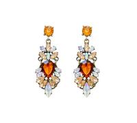 Vintage Europa y los Estados Unidos hacer viejo viento estalló temperamento flash exagerado incrustaciones rhinestones nicho pendientes