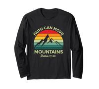 Vintage Faith Can Move Mountains - Camiseta con versículo bíblico Manga Larga