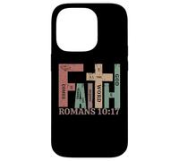 Vintage Faith Comes Romans 10:17 versículo de la Biblia Regalo gráfico Carcasa para iPhone 14 Pro