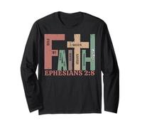 Vintage Faith Efesios 2:8 Saved by Grace Graphic Gift Manga Larga