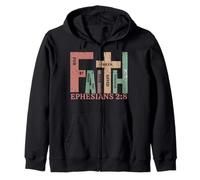 Vintage Faith Efesios 2:8 Saved by Grace Graphic Gift Sudadera con Capucha
