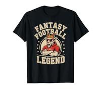Vintage Fantasy Football Leyenda Goat Commish Game On Dad Camiseta gráfica económica, Hombre, Negro, L