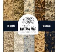 Vintage Fantasy Map Scrapbook Paper: 20 Double-Sided Sheets with 10 Antique Dragon, Pirate Treasure & Castle Designs | Decorative Paper Pad for Junk ... Card Making, and D&D RPG Craft Projects