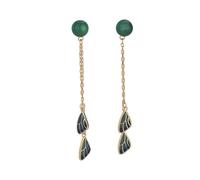 Vintage Feather Cloisonne Tassel Women Elegant Chinese Ethnic Jewelry For Female High-End Earrings