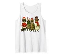 Vintage Feral Christmas Raccoon, Xmas Trash Panda Costume Camiseta sin Mangas