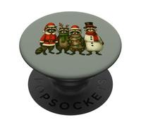 Vintage Feral Christmas Raccoon, Xmas Trash Panda Costume PopSockets PopGrip Adhesivo