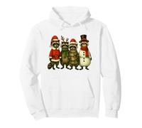 Vintage Feral Christmas Raccoon, Xmas Trash Panda Costume Sudadera con Capucha