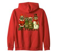 Vintage Feral Christmas Raccoon, Xmas Trash Panda Costume Sudadera con Capucha