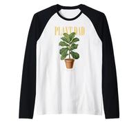 Vintage Fiddle-Leaf Higuera Planta Papá Naturaleza Flora Jardinero Camiseta Manga Raglan