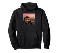Vintage Fighter Pilot Cat Cool Look Aviación Selfie Art Sudadera con Capucha