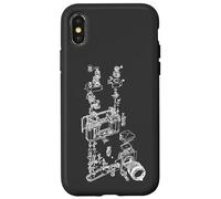 Vintage Film Camera Diagram Classic Photography Carcasa para iPhone X/XS
