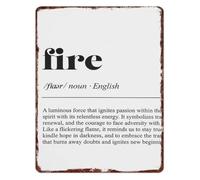 Vintage Fire Definition Metal Sign Retro Wall Plaque for Home Living Room Bedroom Decor 8 X 12 in