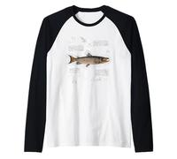 Vintage Fish Aesthetic Atlantic Salmon For Fishing Grandpa Camiseta Manga Raglan