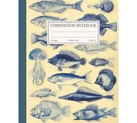Vintage Fish Composition Notebook College Ruled **| 7.5x9.25 in | 110 Pages | Marine Life Design: Antique Ocean Theme Journal for Students, Marine Biology Lovers & Sea Life Enthusiasts