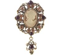 Vintage Flor Princesa Joyas Regalos Cameo Broch Colgante de Mujer Broche Victoria Stone (Oro) Fashion Processing