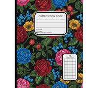Vintage Floral Composition Notebook College Ruled: 8.5x11 Elegant Bloom Journal 120 Pages - Aesthetic Flower Grid Paper: Dark Academia Botanical Cover ... for Students, Teachers, Creatives & Gifts