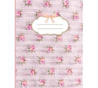 Vintage Floral Fabric Composition Notebook Journal Wide Ruled 8.5 x 11 with 200 Cream Pages: Cottagecore, Shabby Chic & Coquette Aesthetic for Girls, Teens, Women, Students & Teachers
