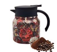 Vintage Floral Pattern, té Kettle- Built-In Infuser, Floral Teapot, Stainless Steel Thermal Coffee Jarra, Hot Coffee Pot, Large Capacity Beverage Dispenser, Hot Water Pitcher, Thermal Coffee Pot