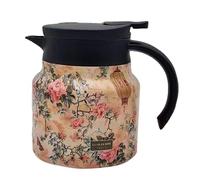 Vintage Floral Pattern, té Kettle- Built-In Infuser, Floral Teapot, Stainless Steel Thermal Coffee Jarra, Hot Coffee Pot, Large Capacity Beverage Dispenser, Hot Water Pitcher, Thermal Coffee Pot
