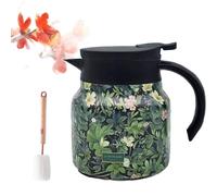 Vintage Floral Pattern Tea with Built-In Infuser - 35oz Stainless Steel Insulated Teapot for Loose Tea, Keeps Hot Drinks Warm for Hours, Perfect for Home or Travel Use (#1,28 OZ)