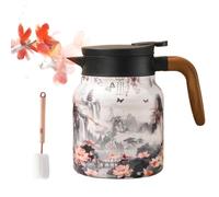 Vintage Floral Pattern Tea with Built-In Infuser - 35oz Stainless Steel Insulated Teapot for Loose Tea, Keeps Hot Drinks Warm for Hours, Perfect for Home or Travel Use (#4,28 OZ)