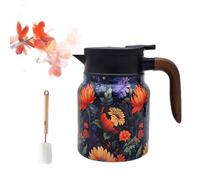 Vintage Floral Pattern Tea with Built-In Infuser - 35oz Stainless Steel Insulated Teapot for Loose Tea, Keeps Hot Drinks Warm for Hours, Perfect for Home or Travel Use (#5,28 OZ)