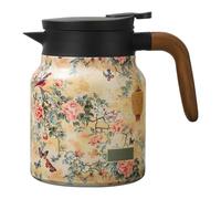 Vintage Floral Pattern Teapot, Vintage Teapot Built-in Infuser Stainless Steel Thermal Carafe with Lid for Hot Drinks (#1)