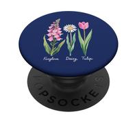 Vintage Floral Planta Dedalera Margarita Tulipán Flor Niña Mamá PopSockets PopGrip Adhesivo