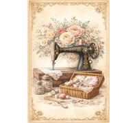 Vintage Floral Sewing Machine Journal for Quilters and Dressmakers Project Planner Notebook: Elegant Sewing Notebook with Roses and Antique Machine Design