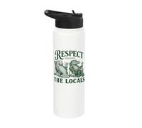 Vintage Florida Respect The Locals Nature Manatee Crocodile Stainless Steel Insulated Water Bottle