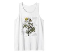 Vintage Flower Design Botanical Sketch Cottagecore Aesthetic Camiseta sin Mangas