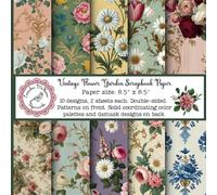 Vintage Flower Garden Scrapbook Paper: Pretty Pastel Distressed Patterns, Roses, Daisies, Baroque Floral Flourishes, Damask, Double Sided for ... Cardmaking, Spring Crafts, Gift Decorating)