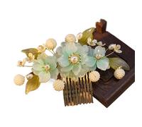 Vintage Flower Hairpin For Women Gauze Peony Peach Blossom Rose Season Hair Comb Exquisite Style Accessory(Color-05)