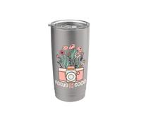 Vintage Focus On The Good Wildflower Camera Happy Thoughts Vaso térmico de acero inoxidable de doble pared